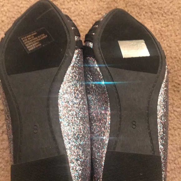 Black and silver/multi-glitter flats size 8 - Picture 3 of 3